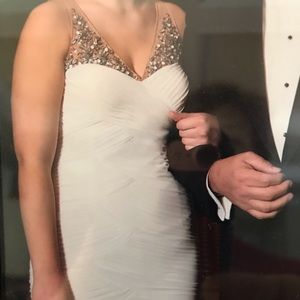 Adrianna Papell for E Red Carpet ivory gown